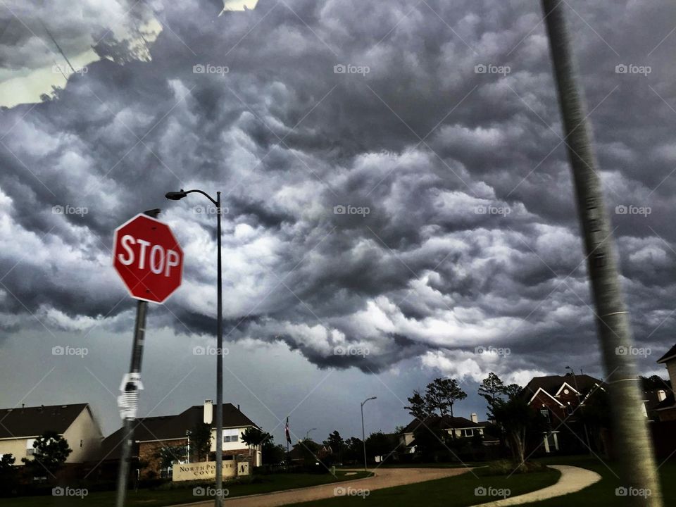 Low angle view of storm clouds