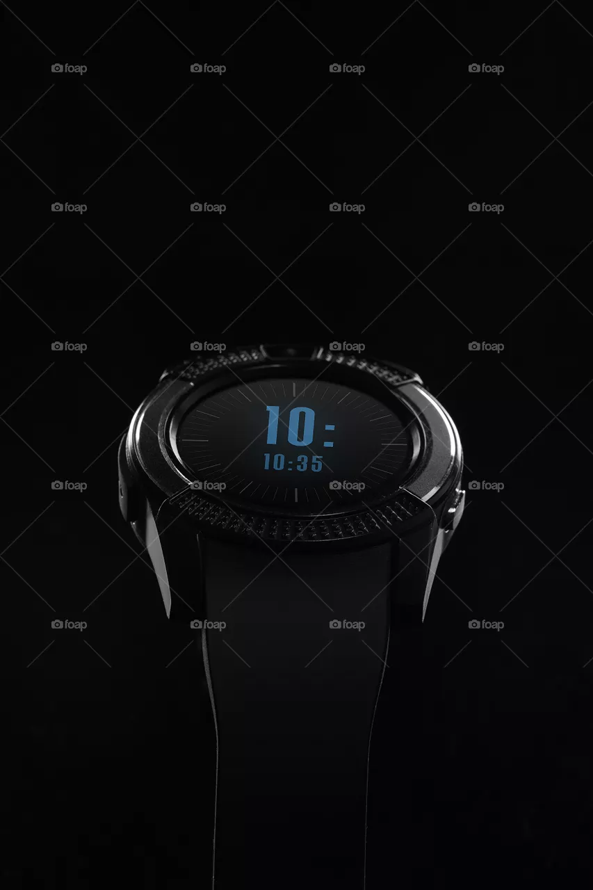 smart watch fitness tracker on black background