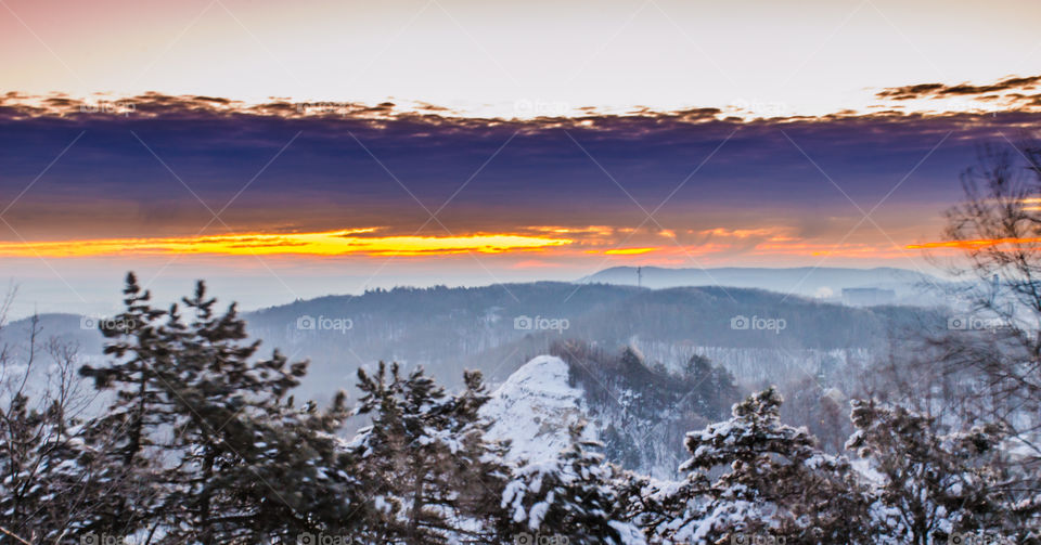 Nature landscape during sunset