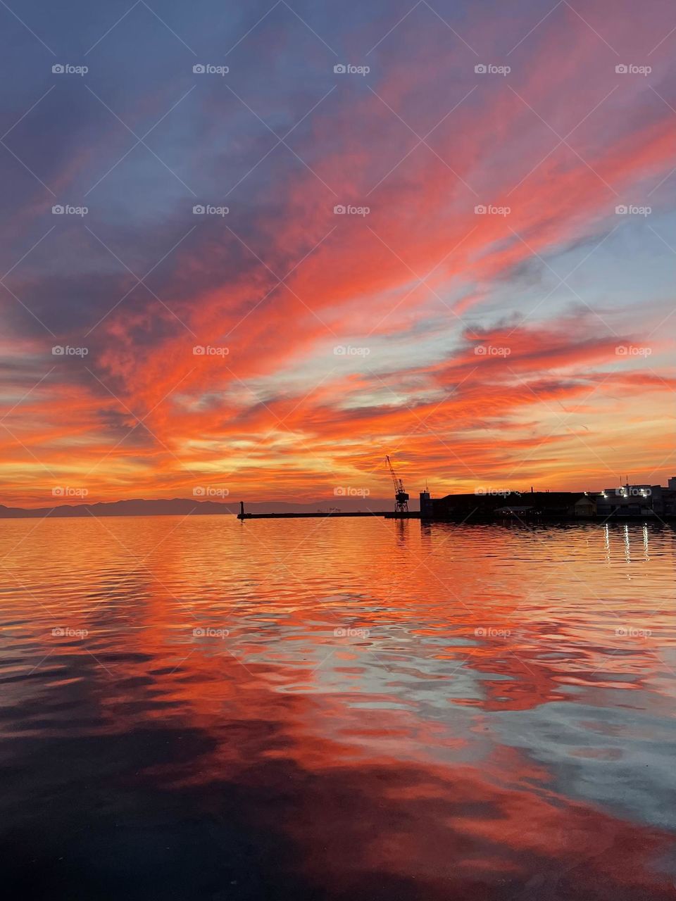 Sunset at the seaside,Thessaloniki,Greece 