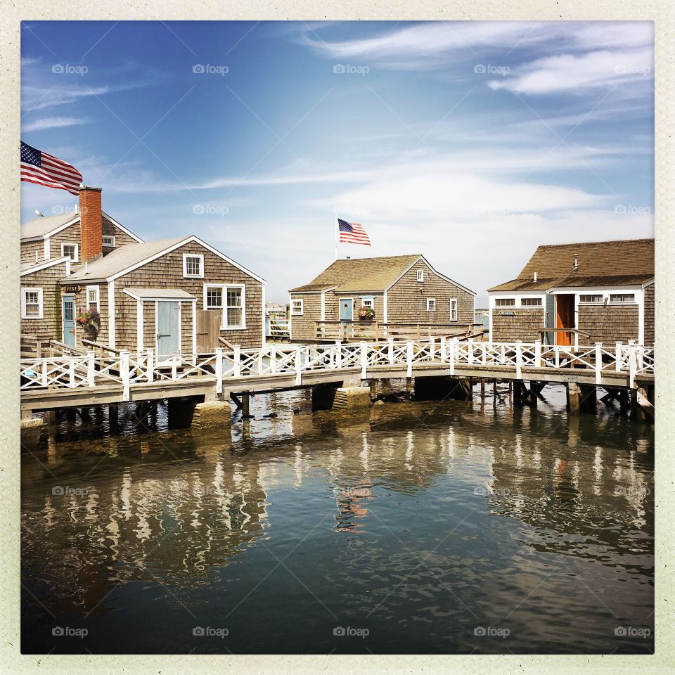 Houses on the pier, Nantucket Island