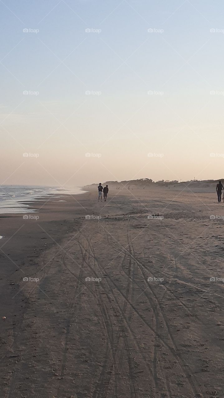 caminata en la playa