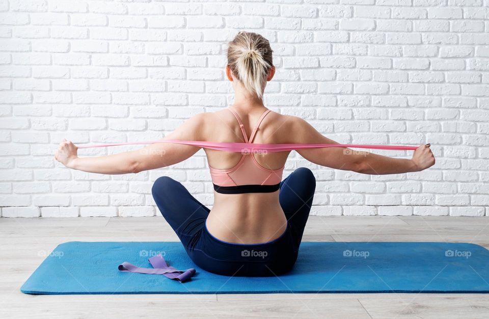 athletic woman working out at home