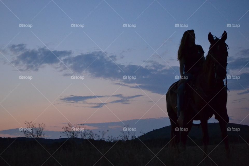 Backlit, Sunset, Cavalry, Mammal, Dawn