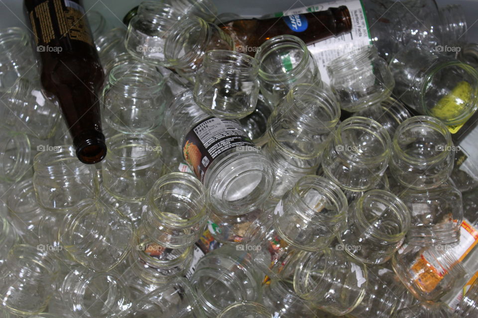Recycling bin of glass