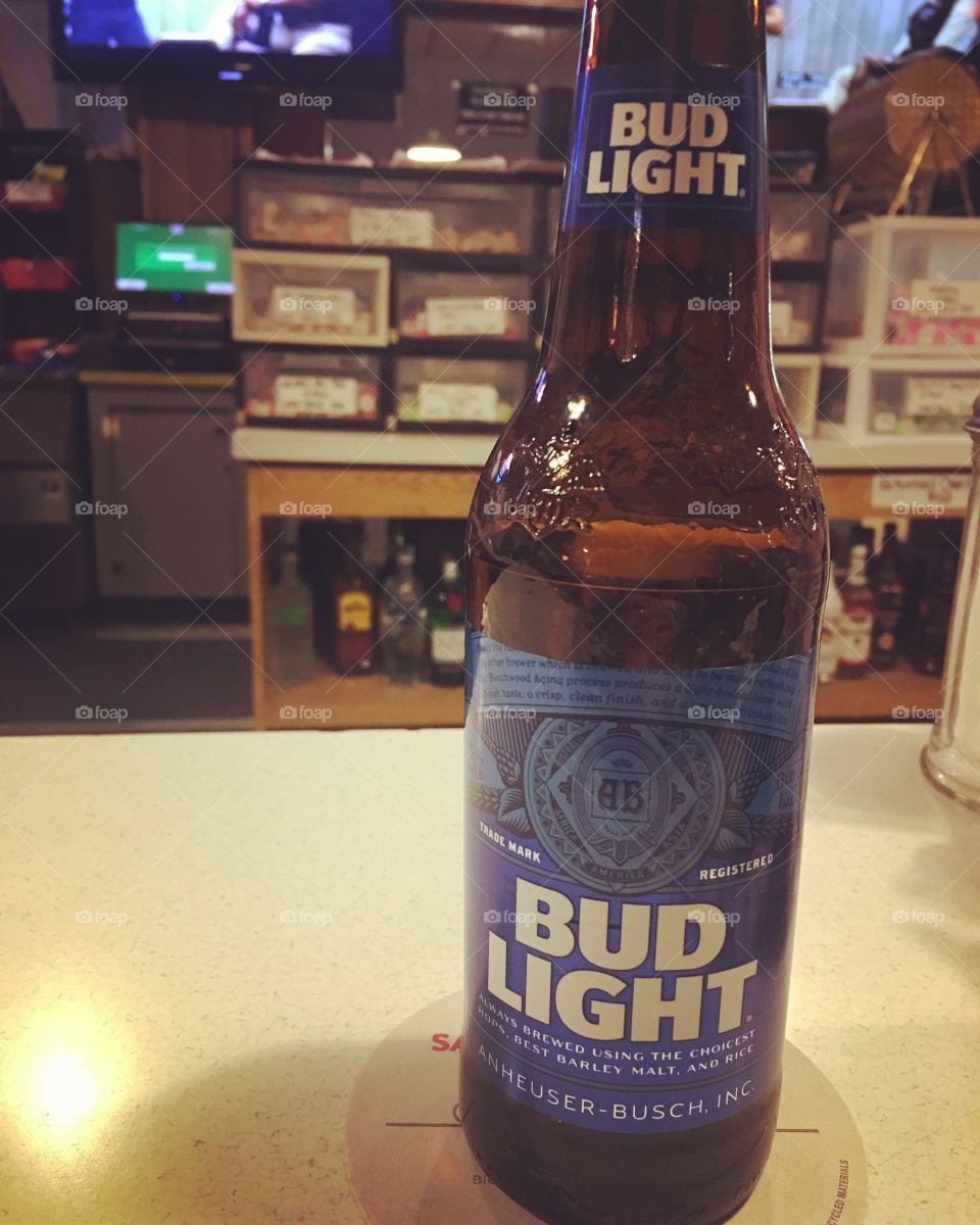 Enjoying an ice cold Bud Light at the VFW 