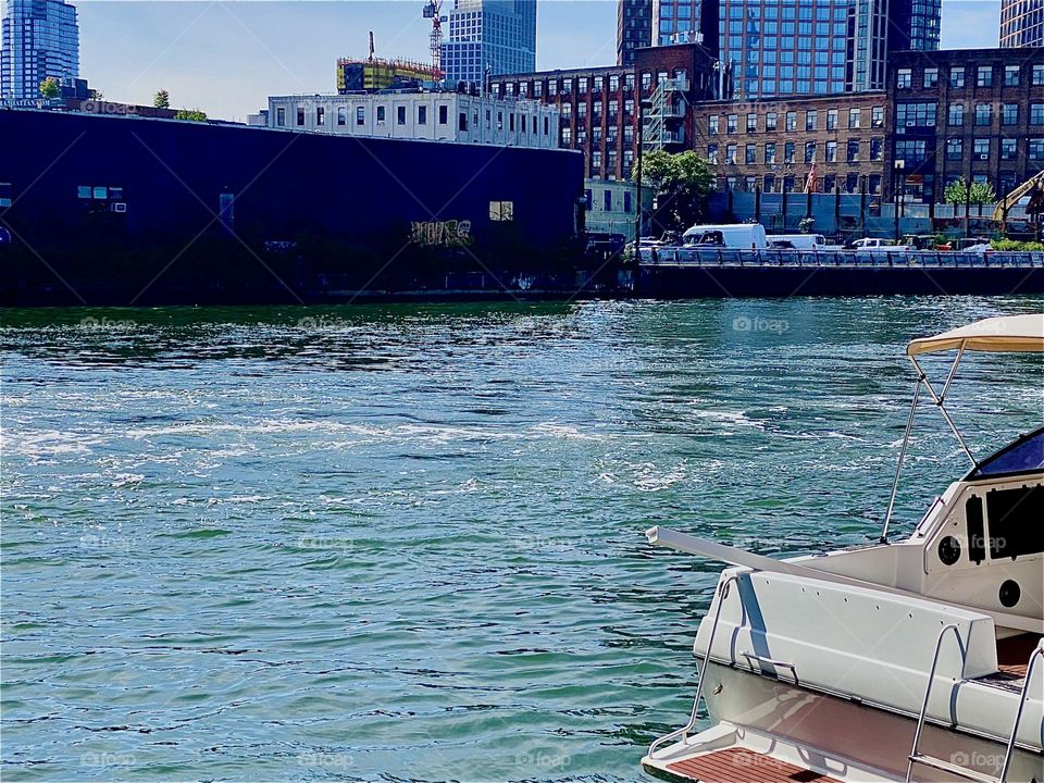 A movement of the water like this is called a wake. It came about when a large commercial barge passed us by here at “Newtown Creek” by the “Pulaski Bridge” in LIC, Queens on a warm Indian summer afternoon in September 2023. Hypnotic Productions