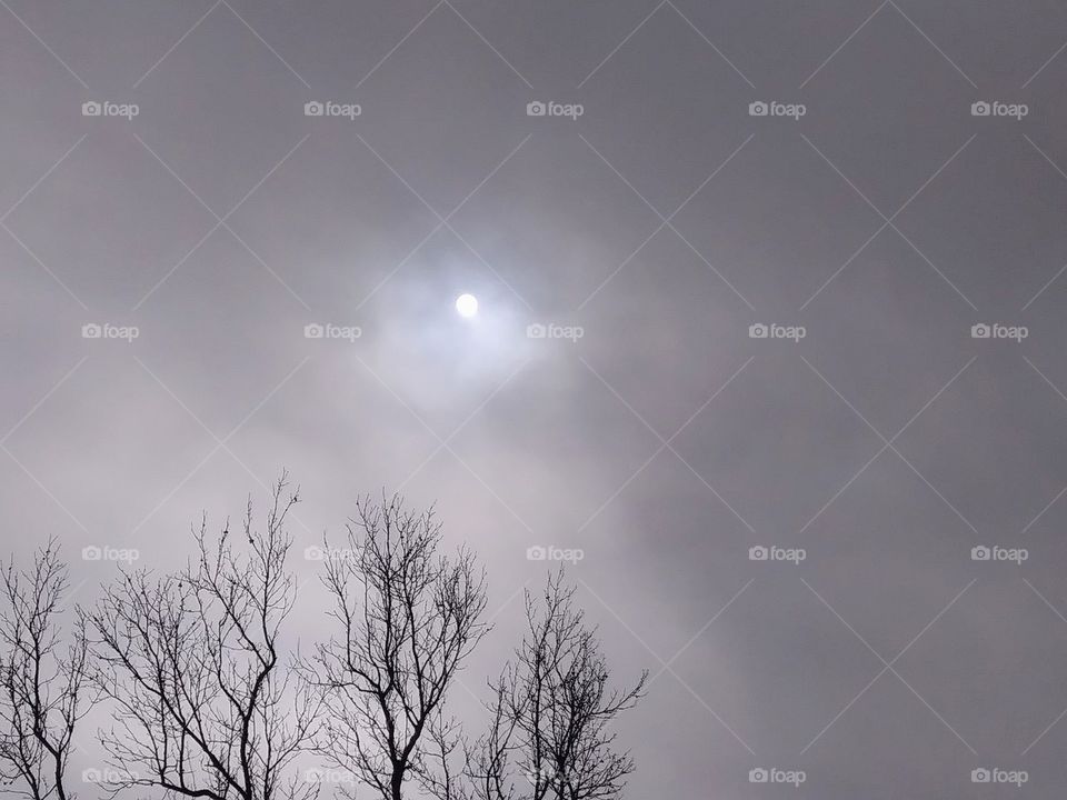 sun obscured by clouds