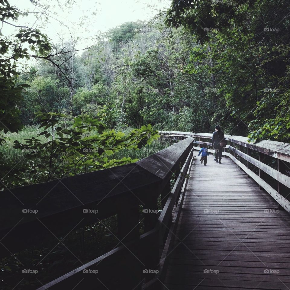 Lovely evening walk in a park