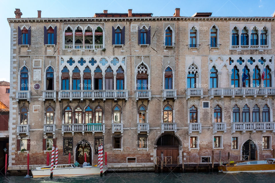 View from Canal Grande of one typical example of Venice Architecture.