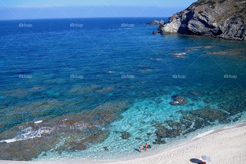 awesome beach whit white sand And cliff in north Sardinia