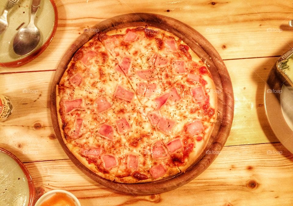 Pizza Just Served. This pizza is fresh from the oven.