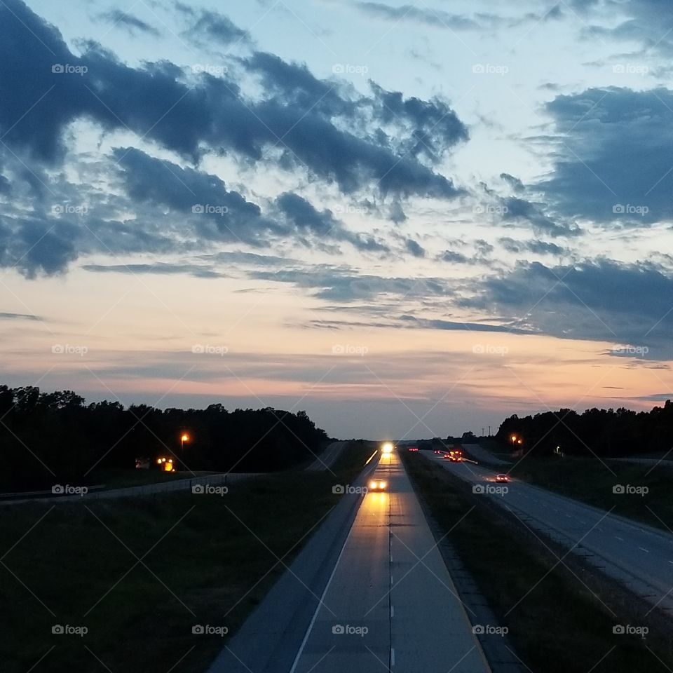 Oklahoma skies and highways