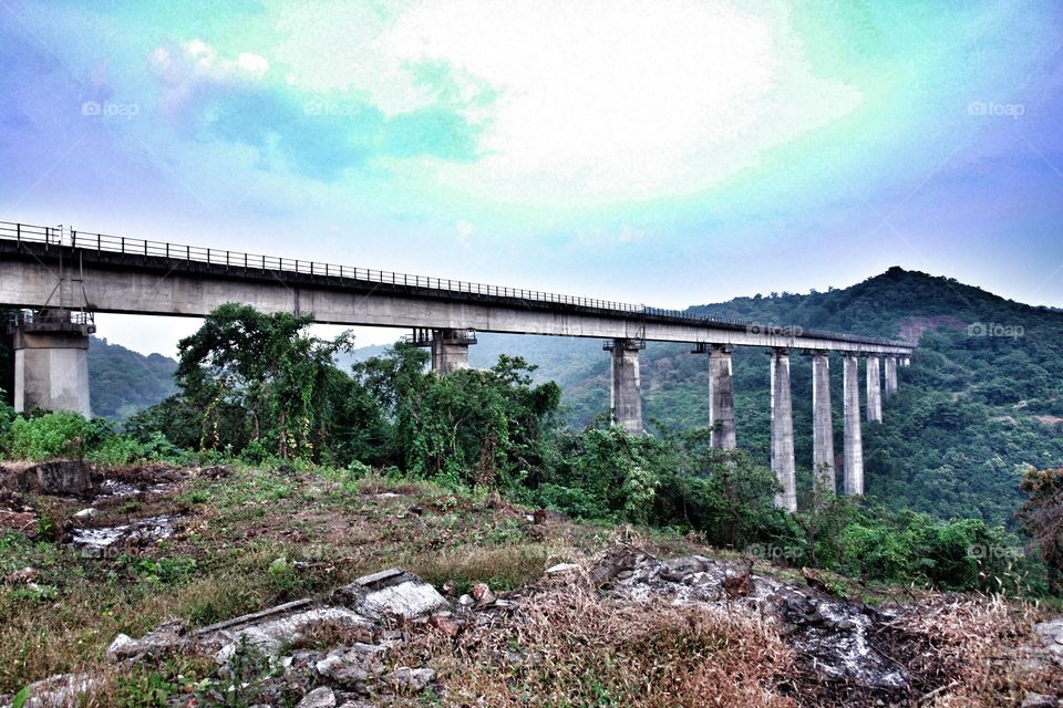 Panvil Nadi Viaduct, Konkan Railway Bridge India. Panvil Nadi Viaduct, Konkan Railway Bridge India