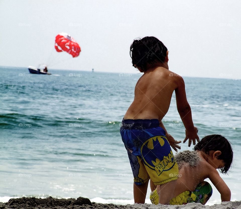 Children at play on beach