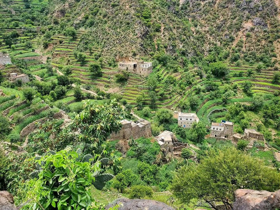 Glory be to God, the magnificent and picturesque view and the natural green trees are a view that is nothing more wonderful than it