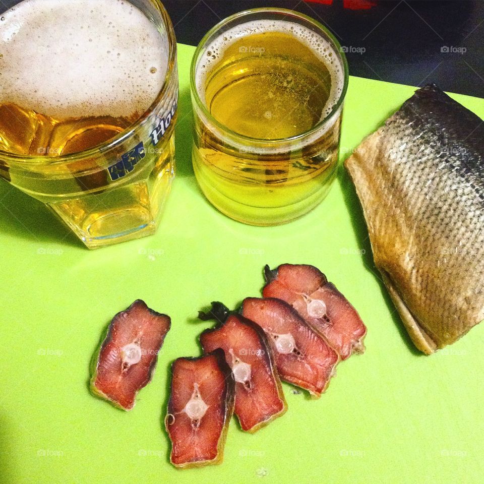 beer 
fish
dinner
