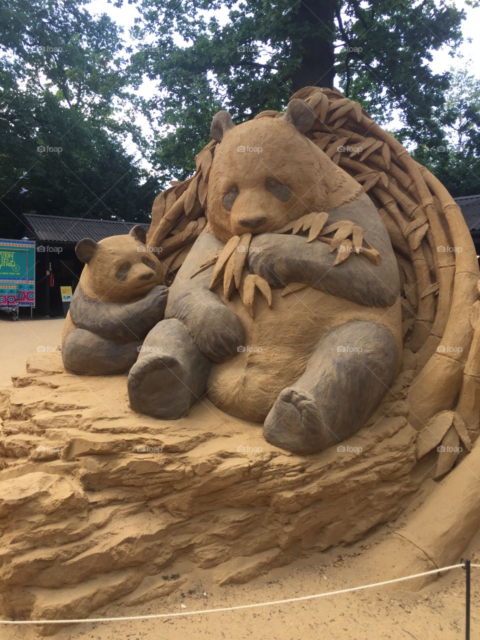 Panda sand sculpture in denmark