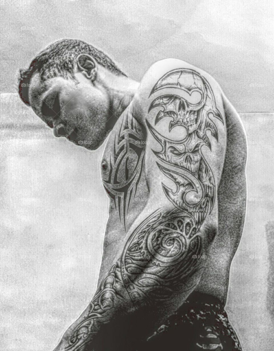 men body with tattoo