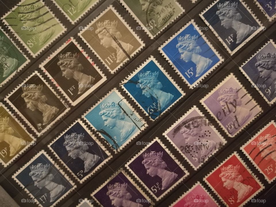 Colorful stamp collection