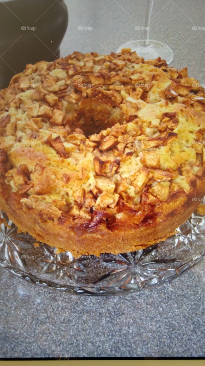 Fresh Apple Crunch Cake Made with Apples fro our backyard