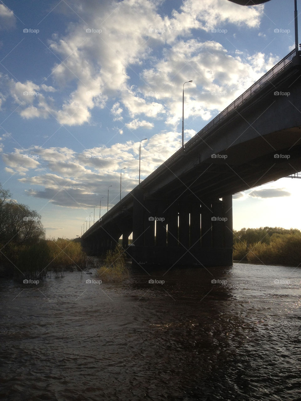 sky nature river bridge by penguincody