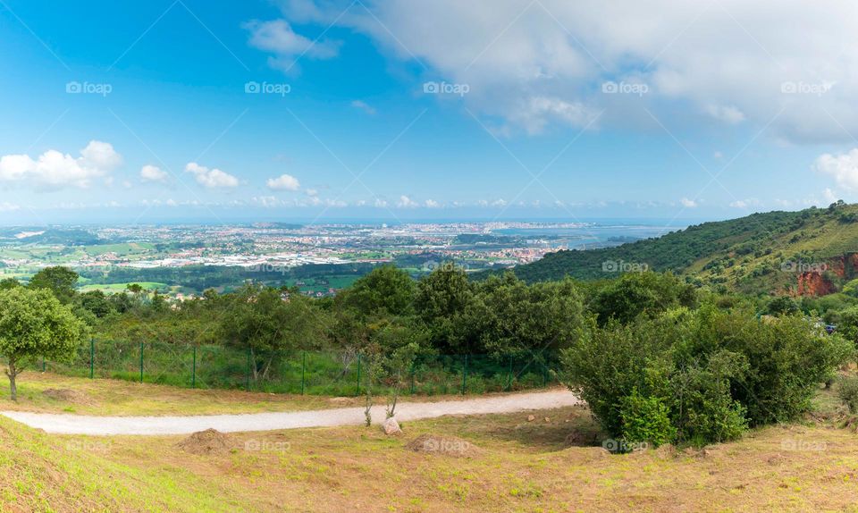 Panoramic view of Santander (Cantabria, Spain) and the Cantabrian Sea.
