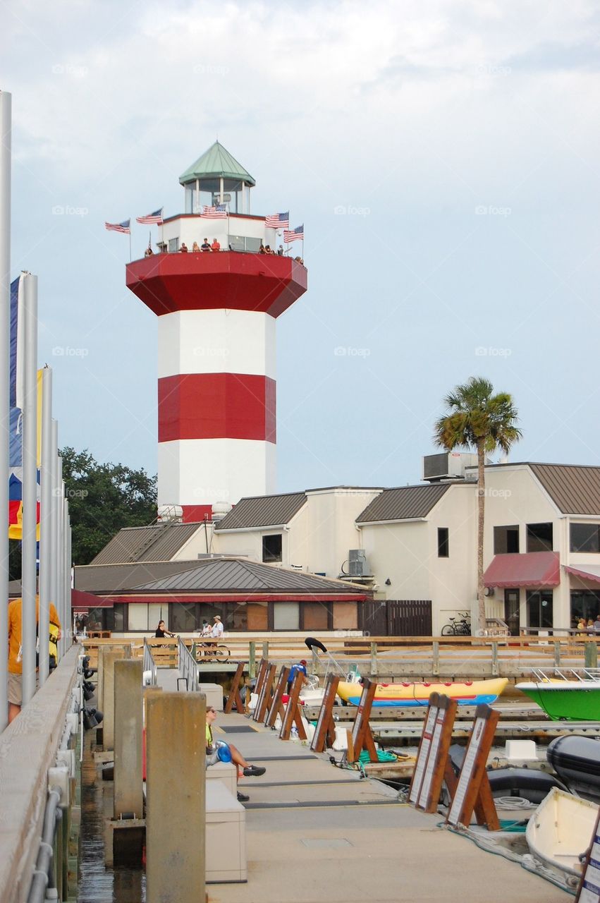 Light house harbor town 