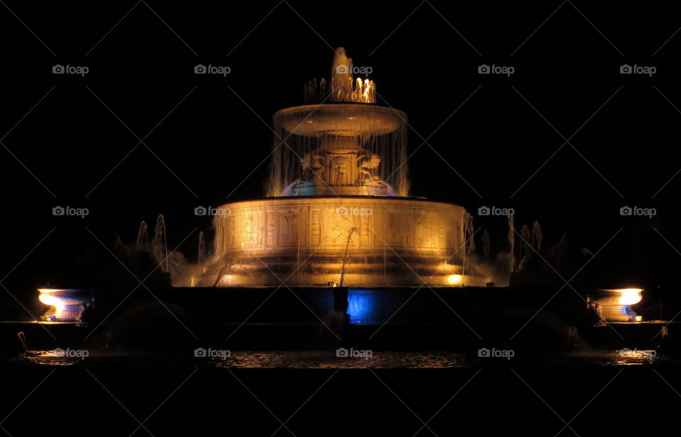 James Scott Fountain. James Scott Fountain on Belle Isle, Detroit M I at night 
20SEP15