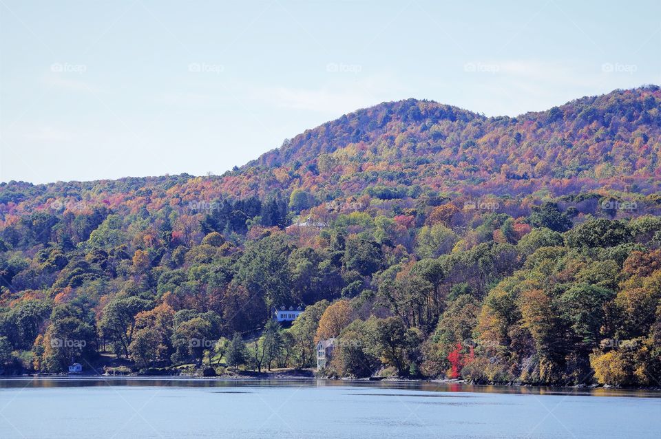 Autumn River Mountain Fall Foliage 