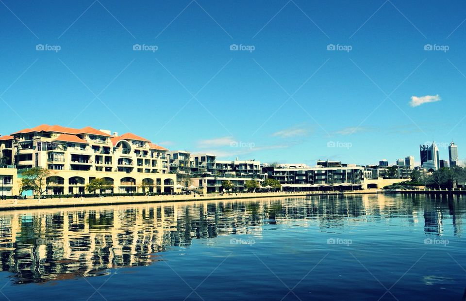 Apartments and Restaurants along Swan River