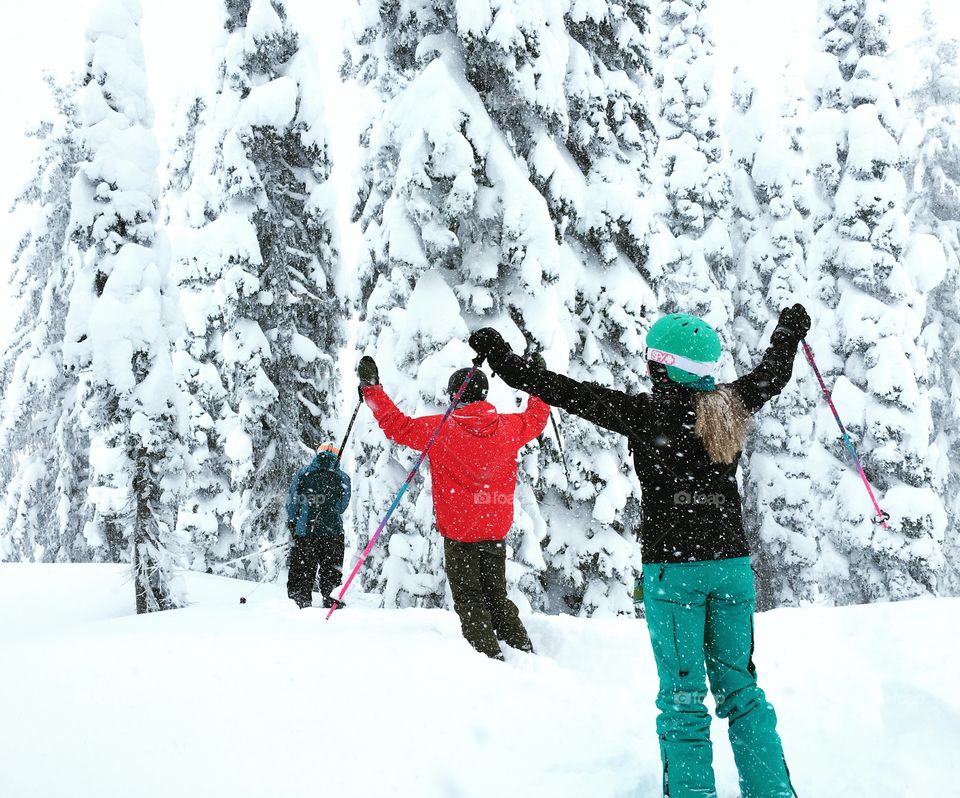 Skiing on a powder day
