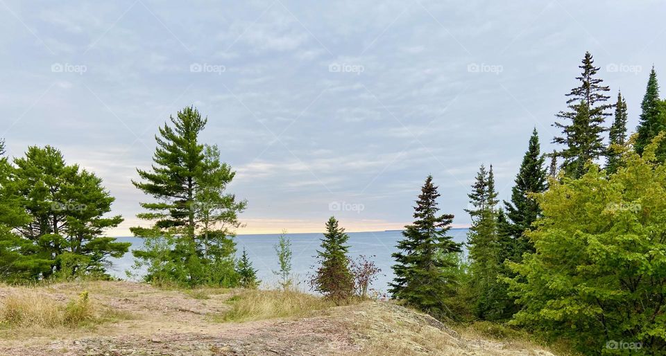 Bluff in Copper Harbor Michigan overlooking Lake Superior