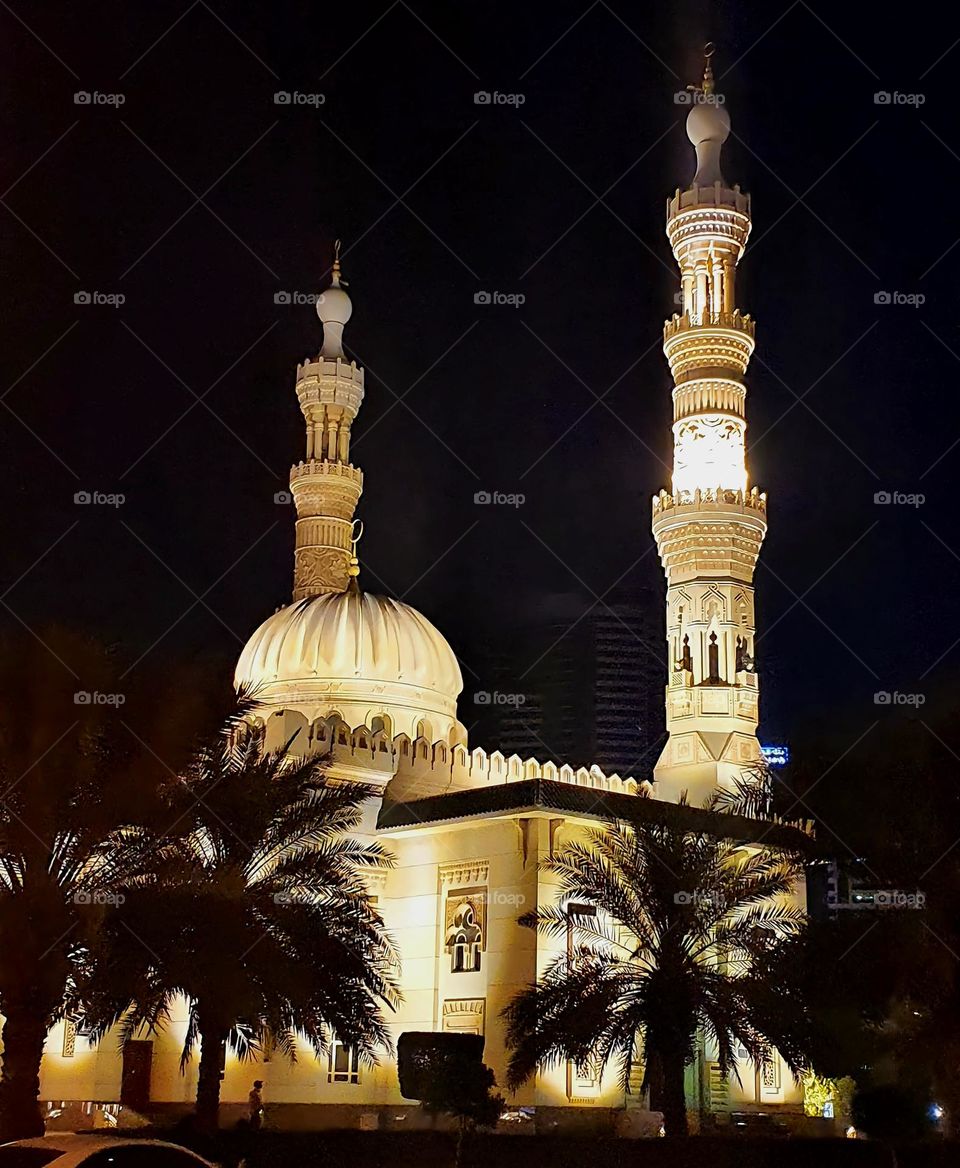 mosque at night