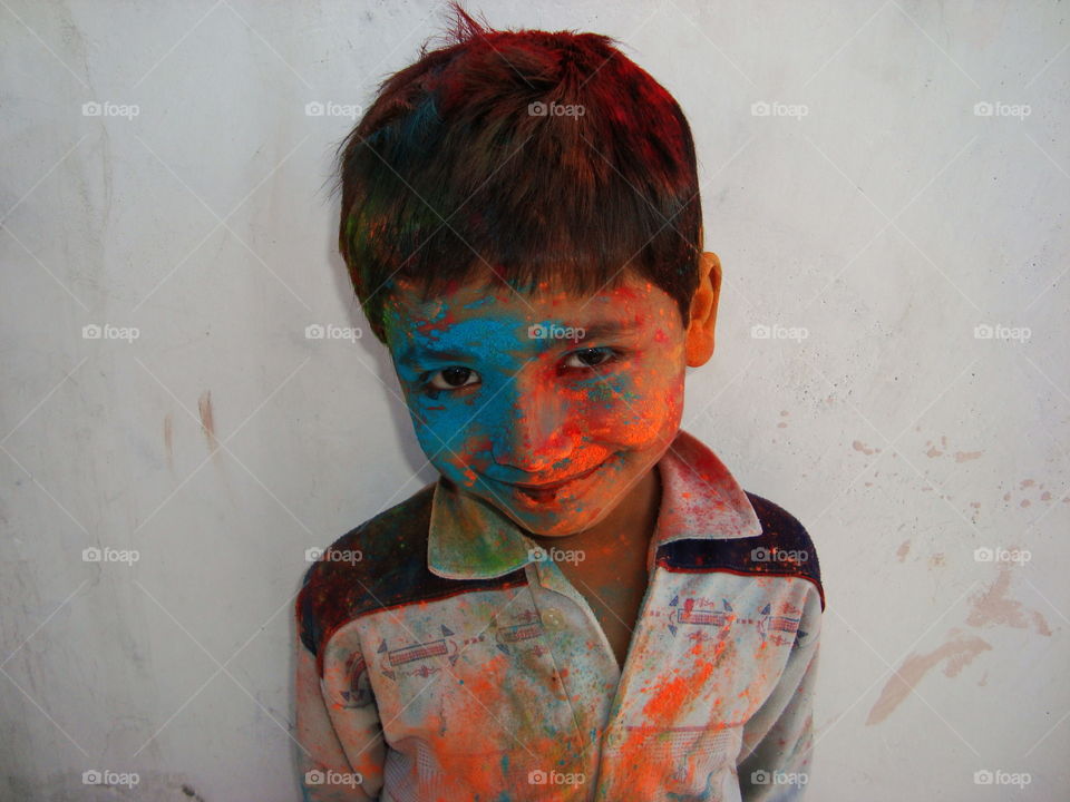 Boy with painted face