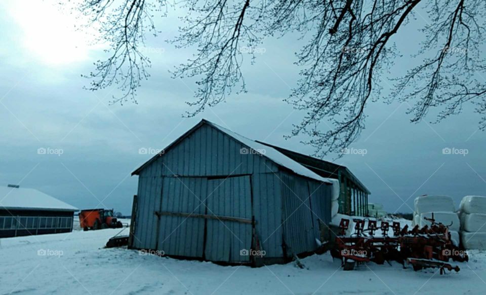 Snow, Winter, Hut, Wood, Barn