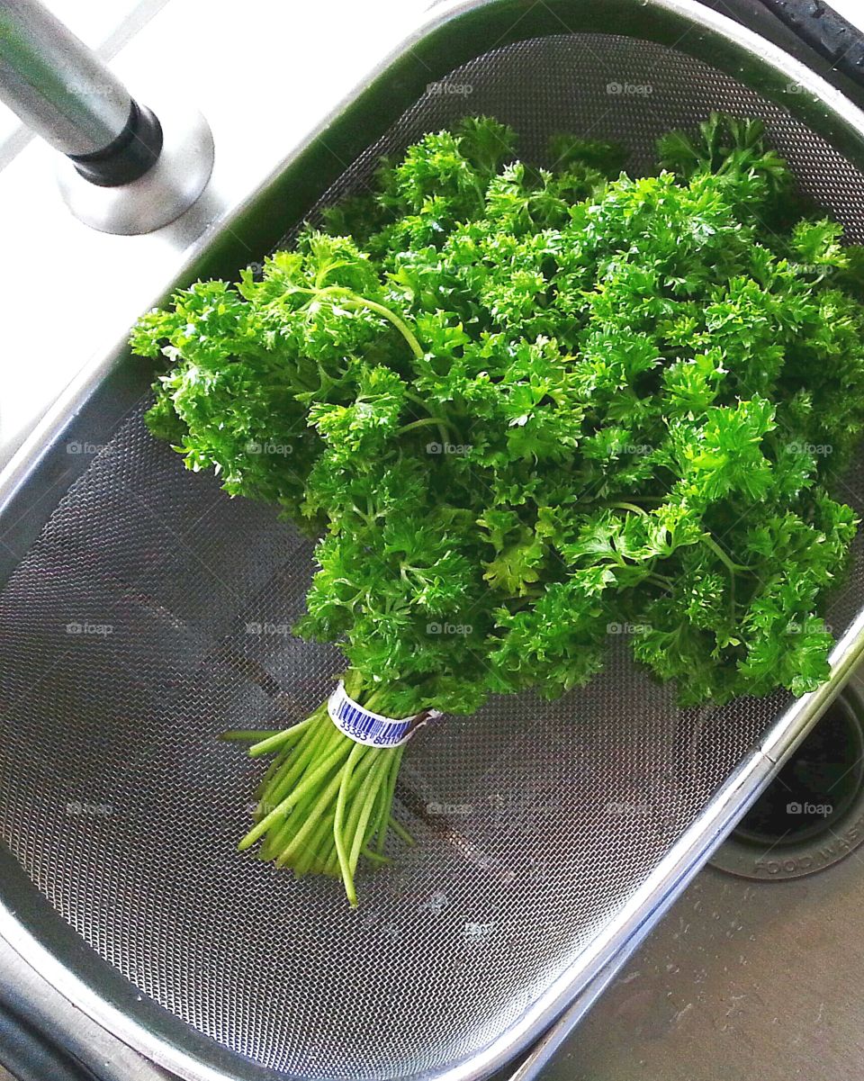 parsley. Parsley, more the just a fresh garnishment, is very nutritious and healthy.