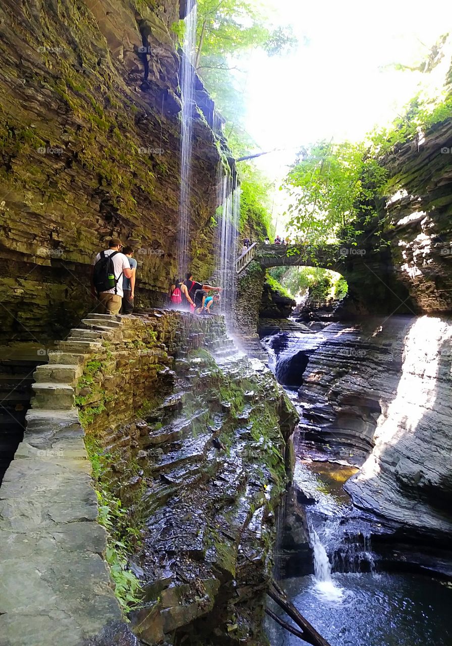 The waterfalls of Watkins Glen. So refreshing on a 90 degree day.