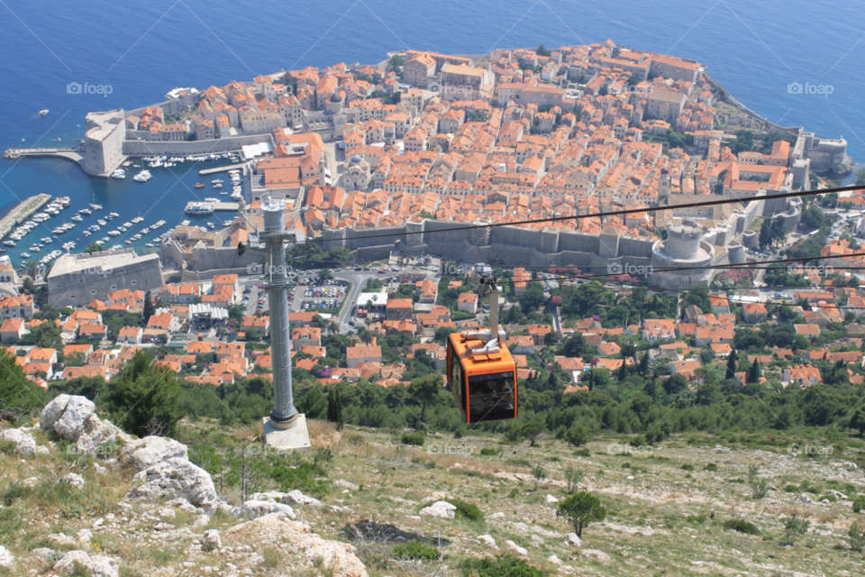 dubrovnik coast old town cable car by OJMitchell