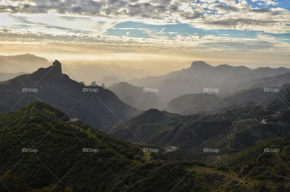 hiking in the mountains of gran canaria canary island in spain