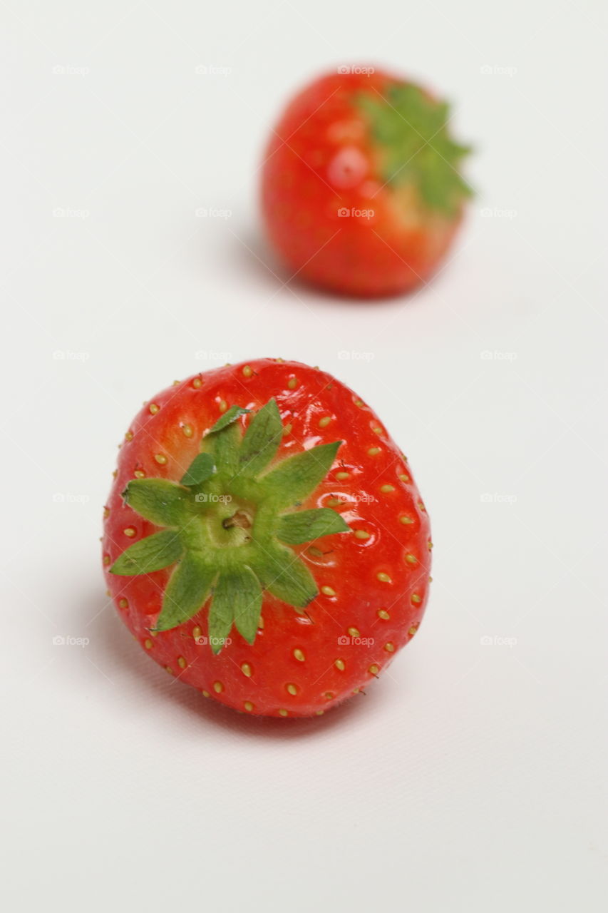 Two strawberries, isolated 