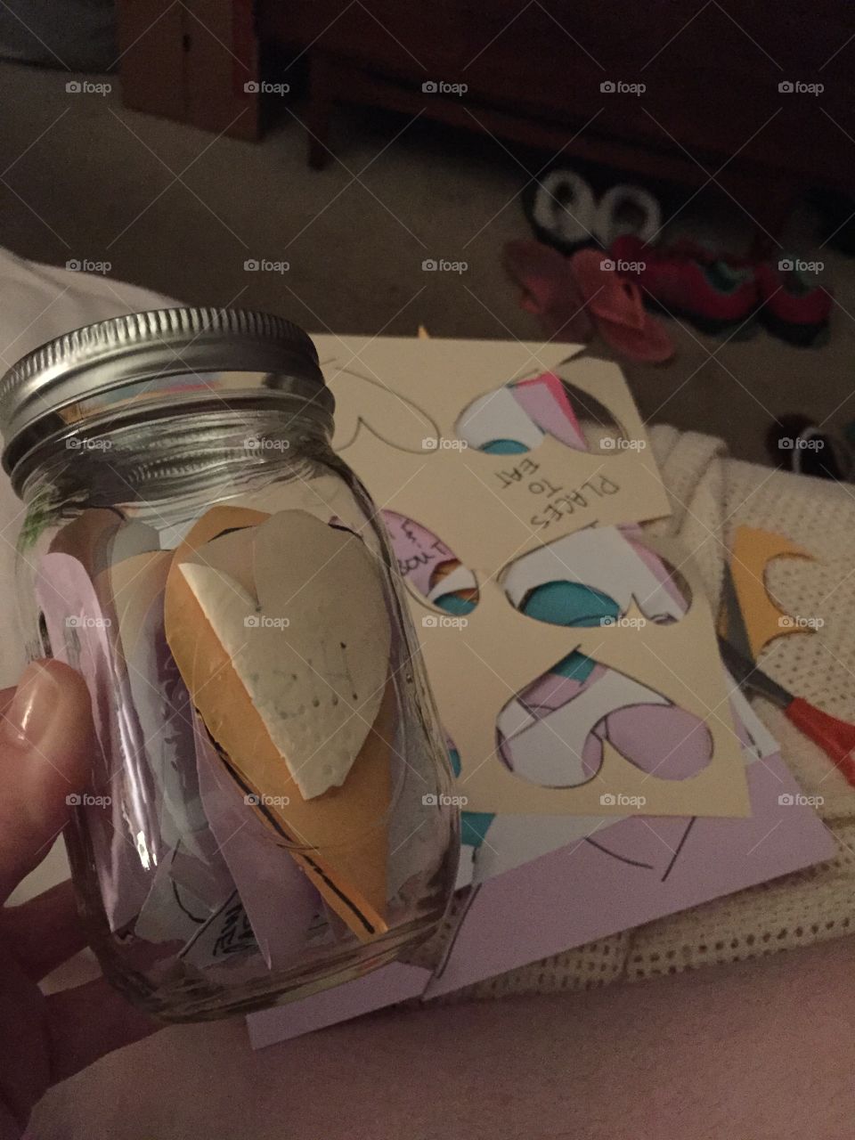 Love craft . Made a DIY "date idea" jar for me and my boyfriend. When we can't think of something to do we can pick an idea out! 
