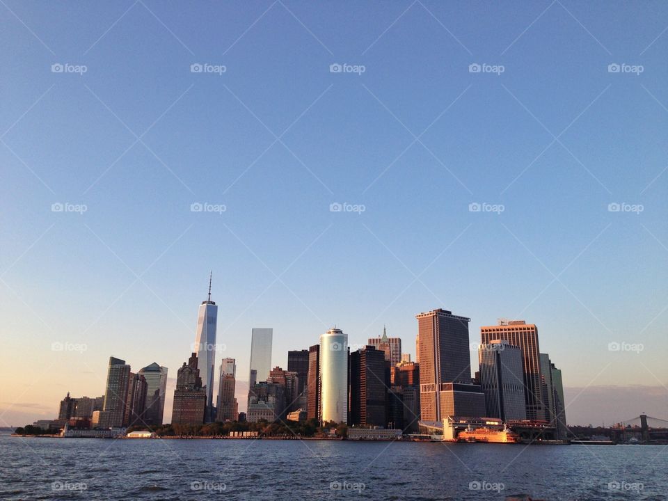 Sunset view of new york city