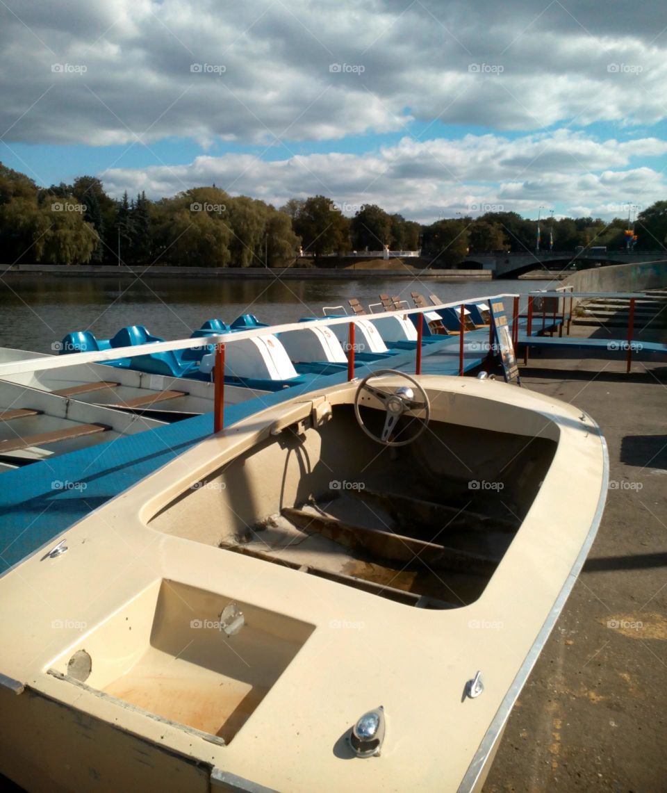 old boat on a river