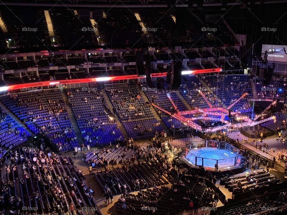 UFC London at the O2 Arena from above