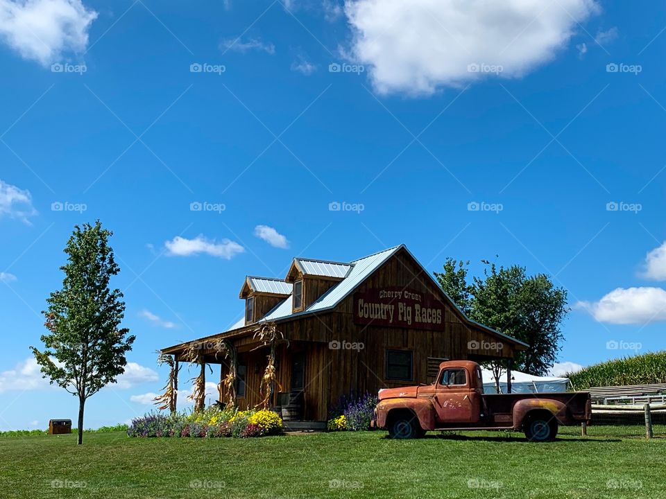 Country living & a antique truck 