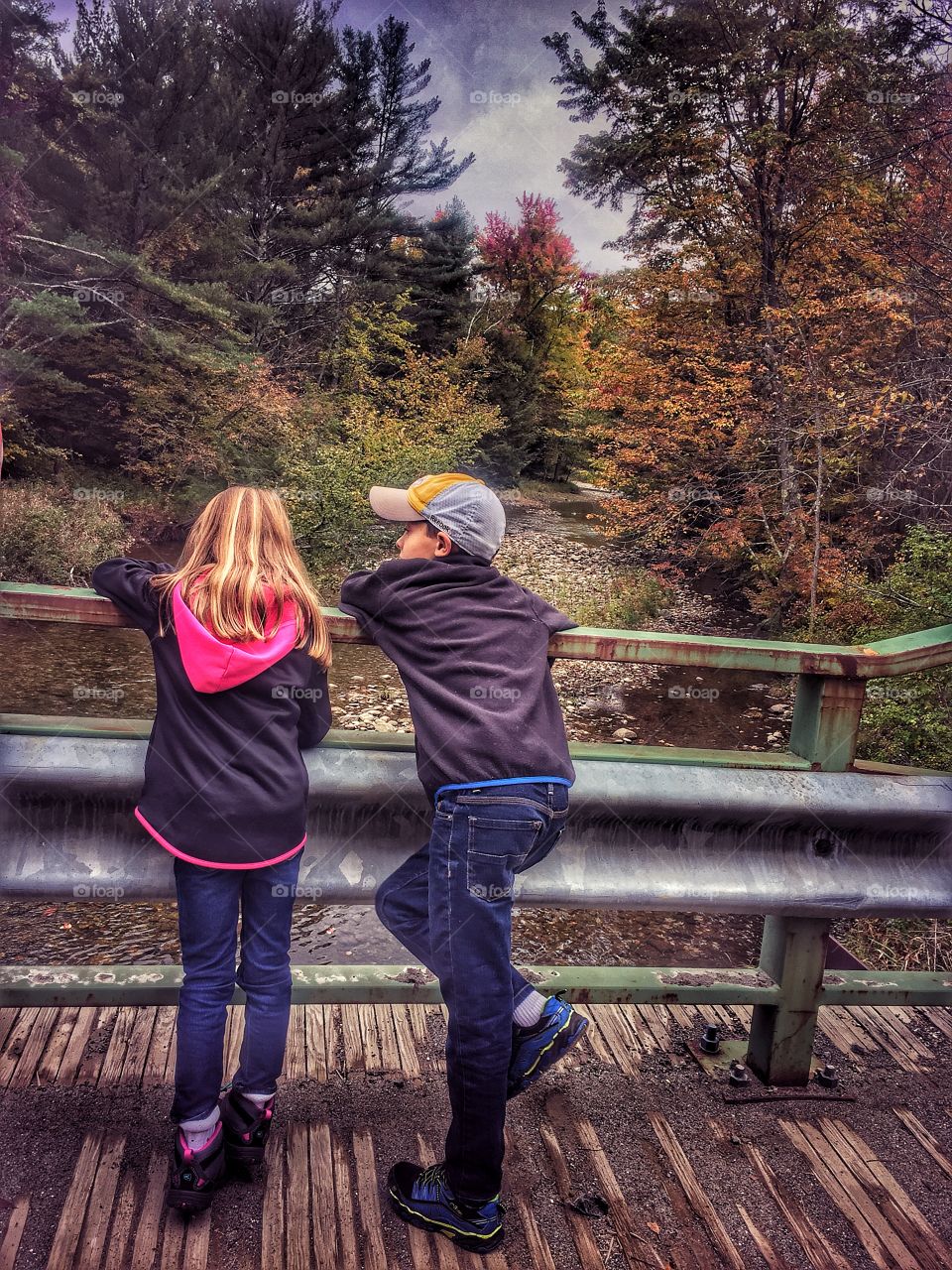 Overlooking the Bouquet River in a fall afternoon 