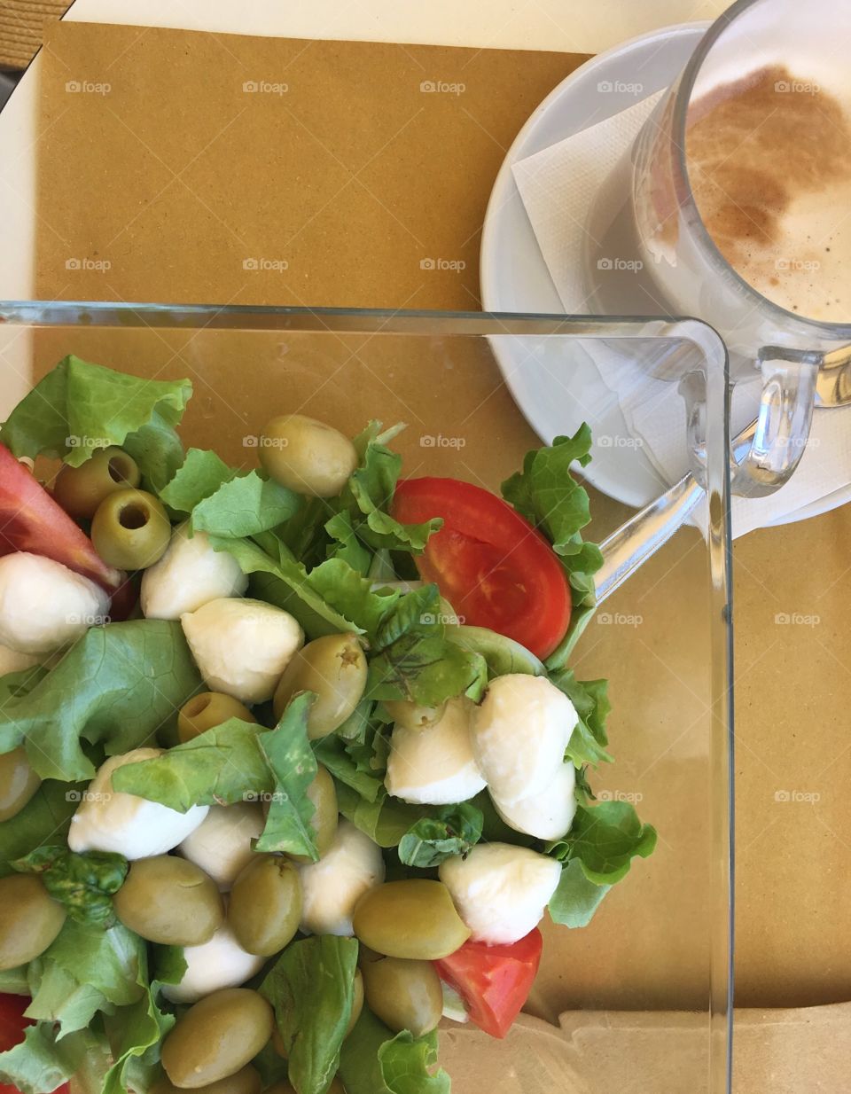 Salad and coffee