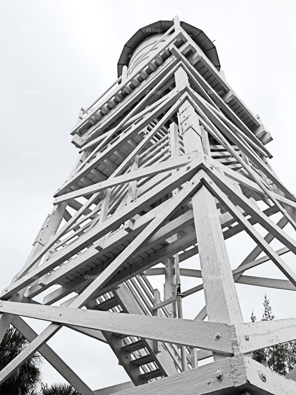 Watch tower. Watch tower in black and white.