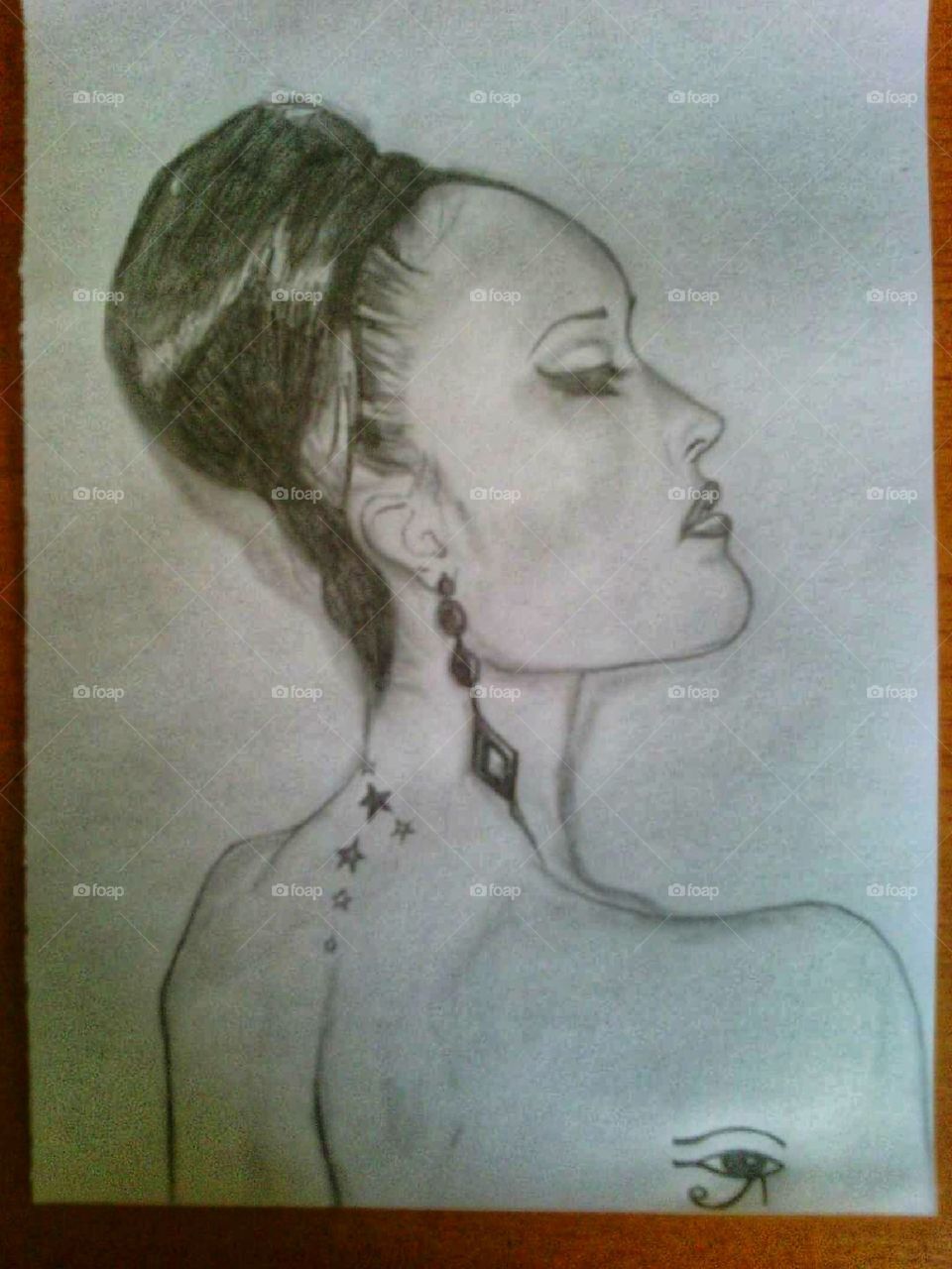 Proud woman drawing